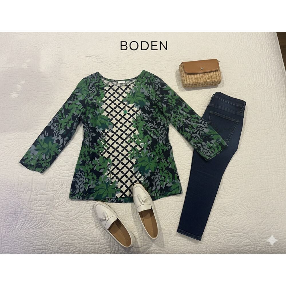 Boden Colorful Silk Blend Blouse Sz. 4